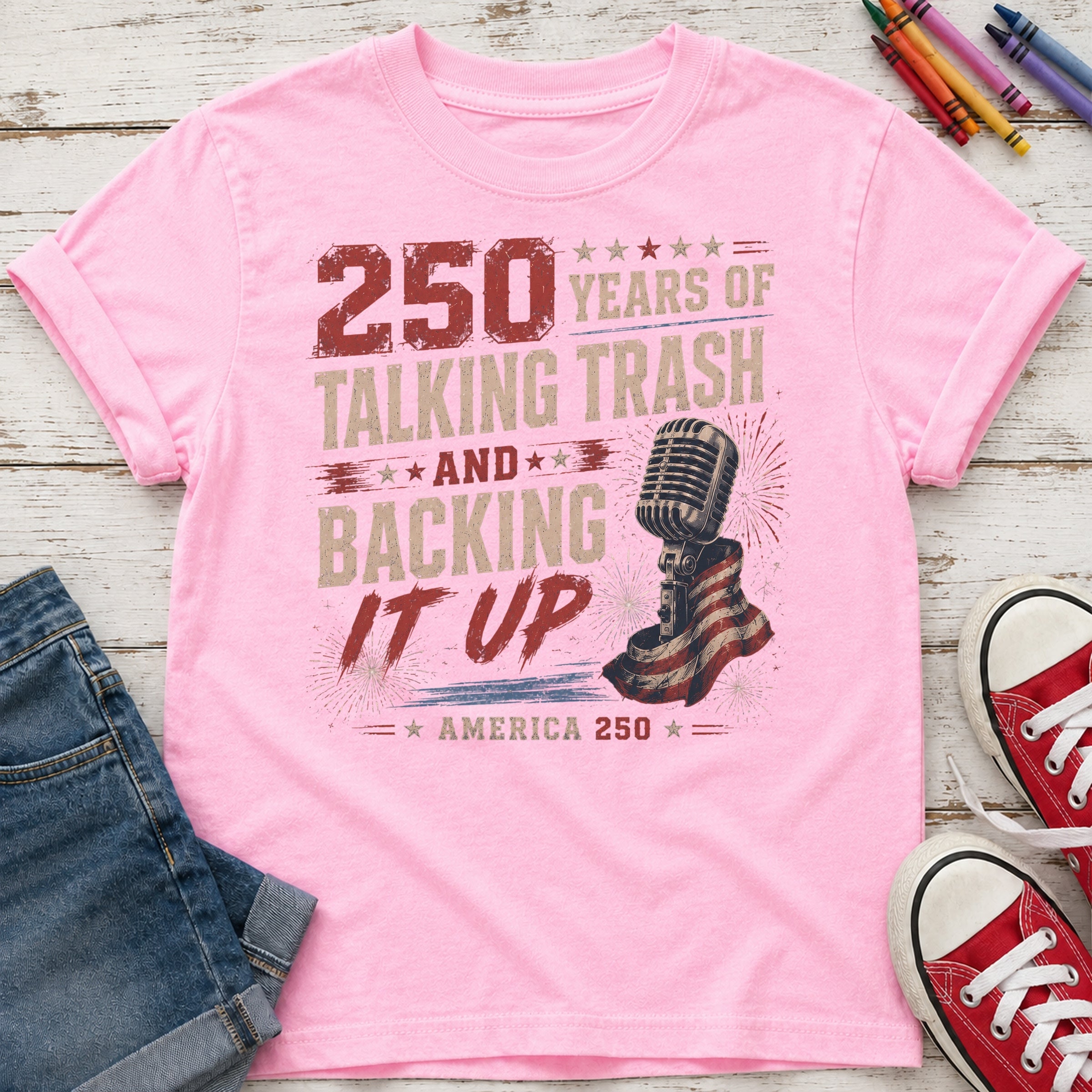 250 Years of Talking Trash and Backing It Up Vintage Youth Tee