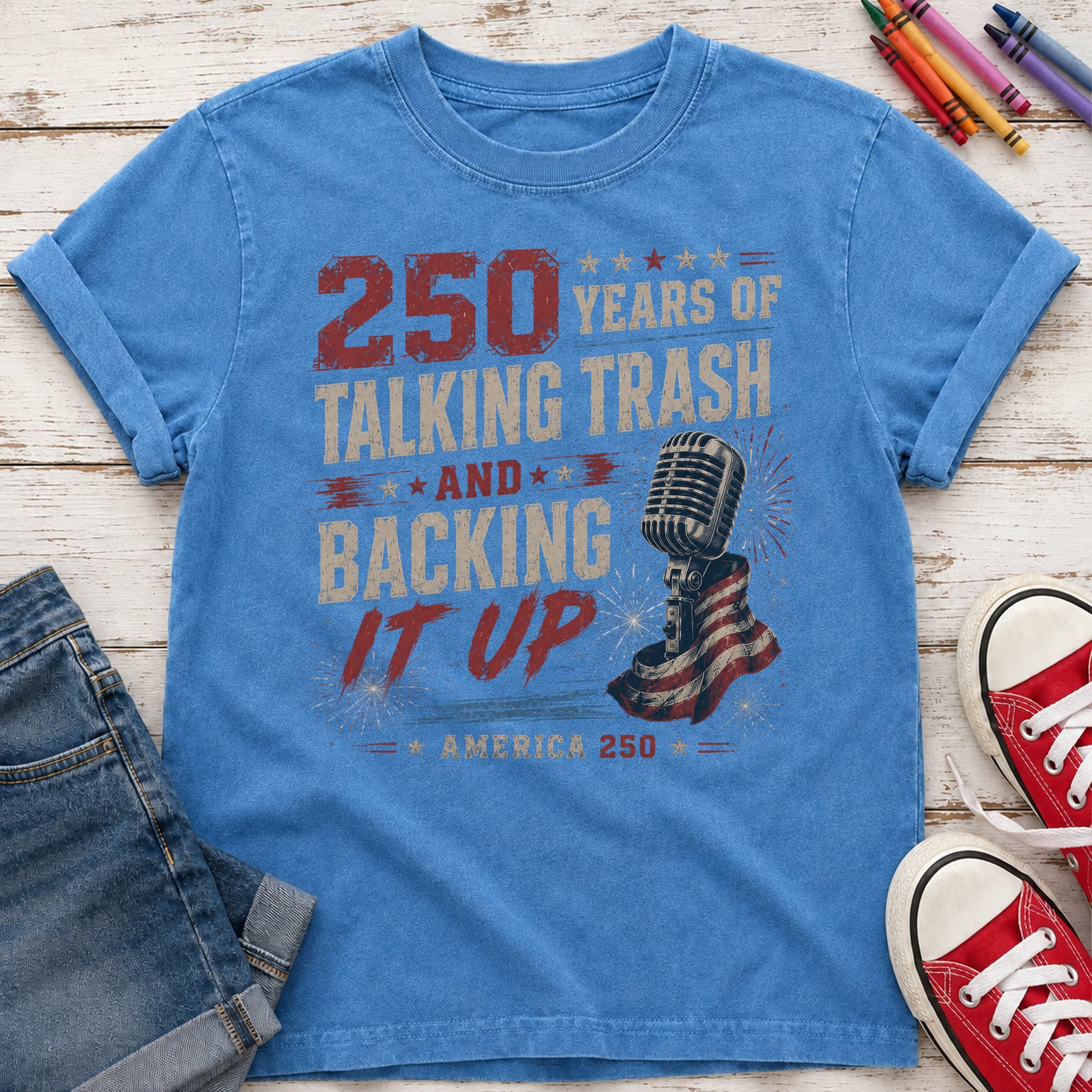 250 Years of Talking Trash and Backing It Up Vintage Youth Tee