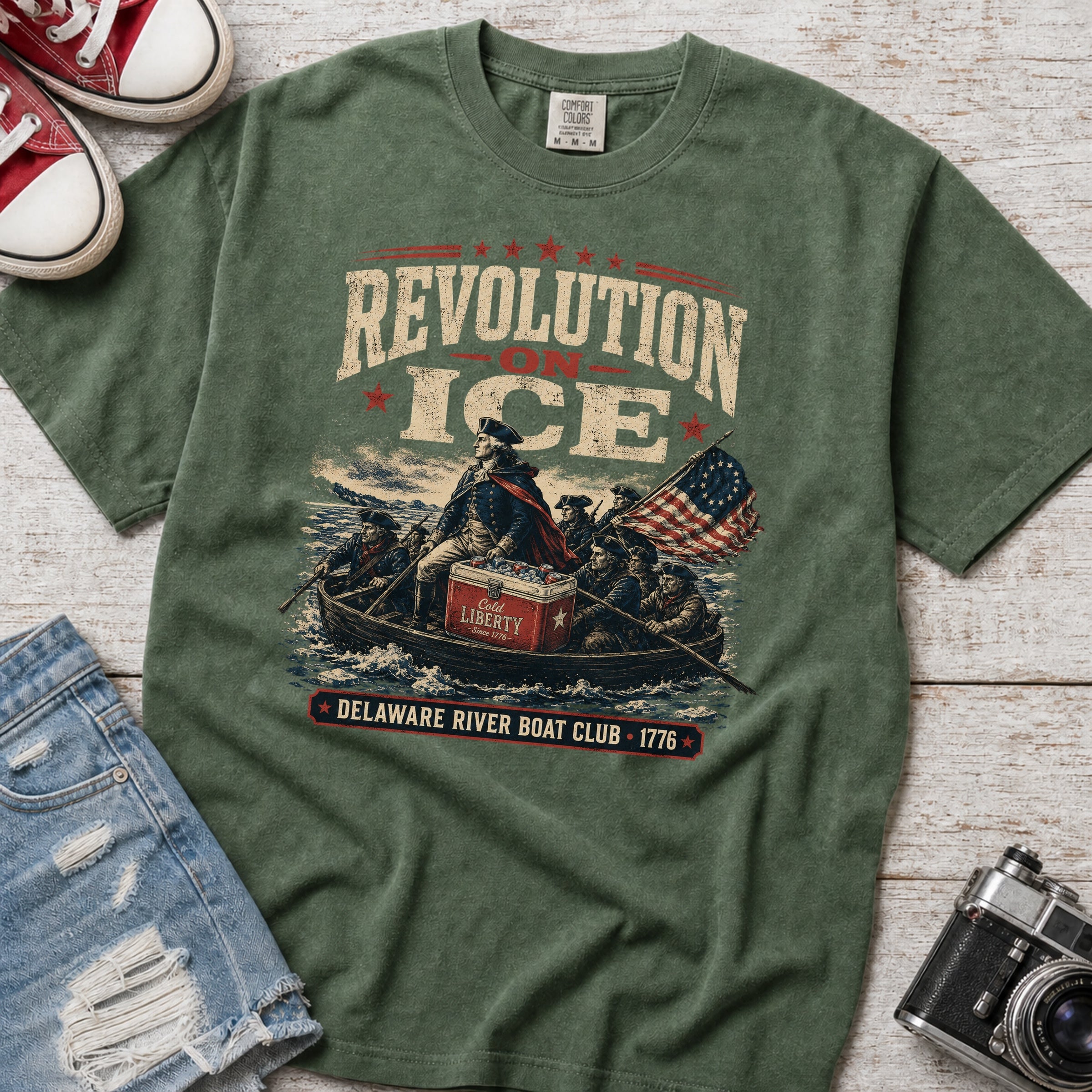 Revolution on Ice Boat Club Vintage America 250 T-Shirt