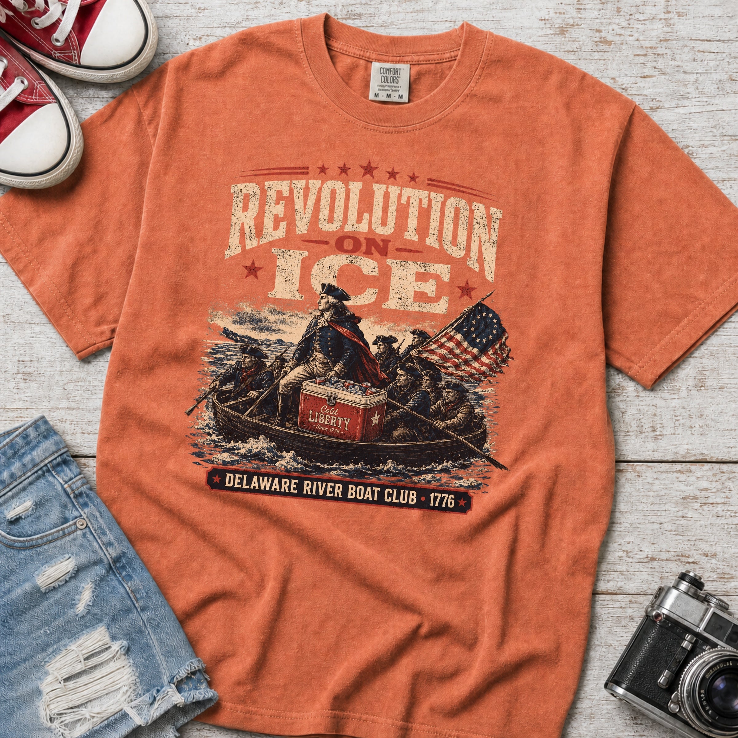 Revolution on Ice Boat Club Vintage America 250 T-Shirt