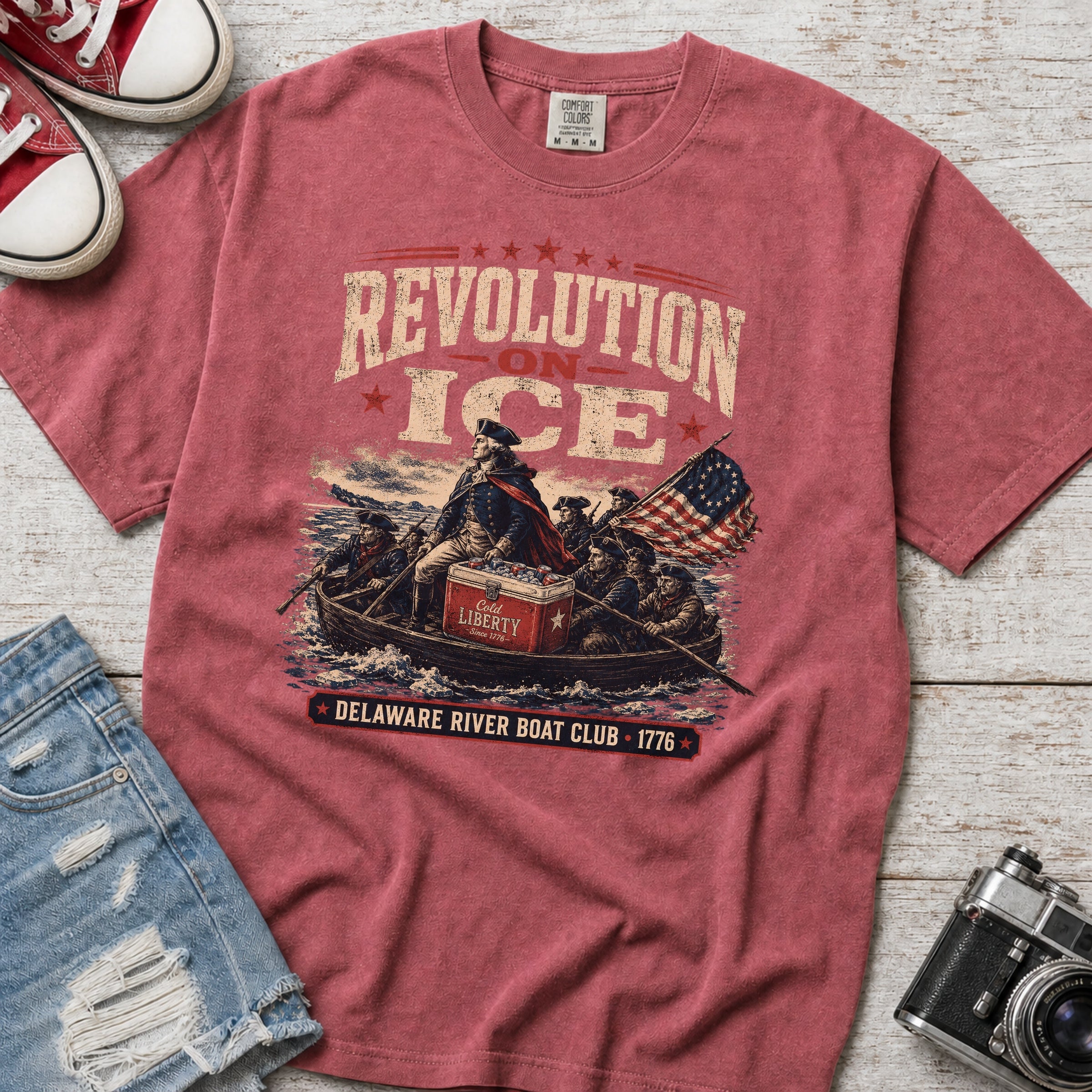 Revolution on Ice Boat Club Vintage America 250 T-Shirt