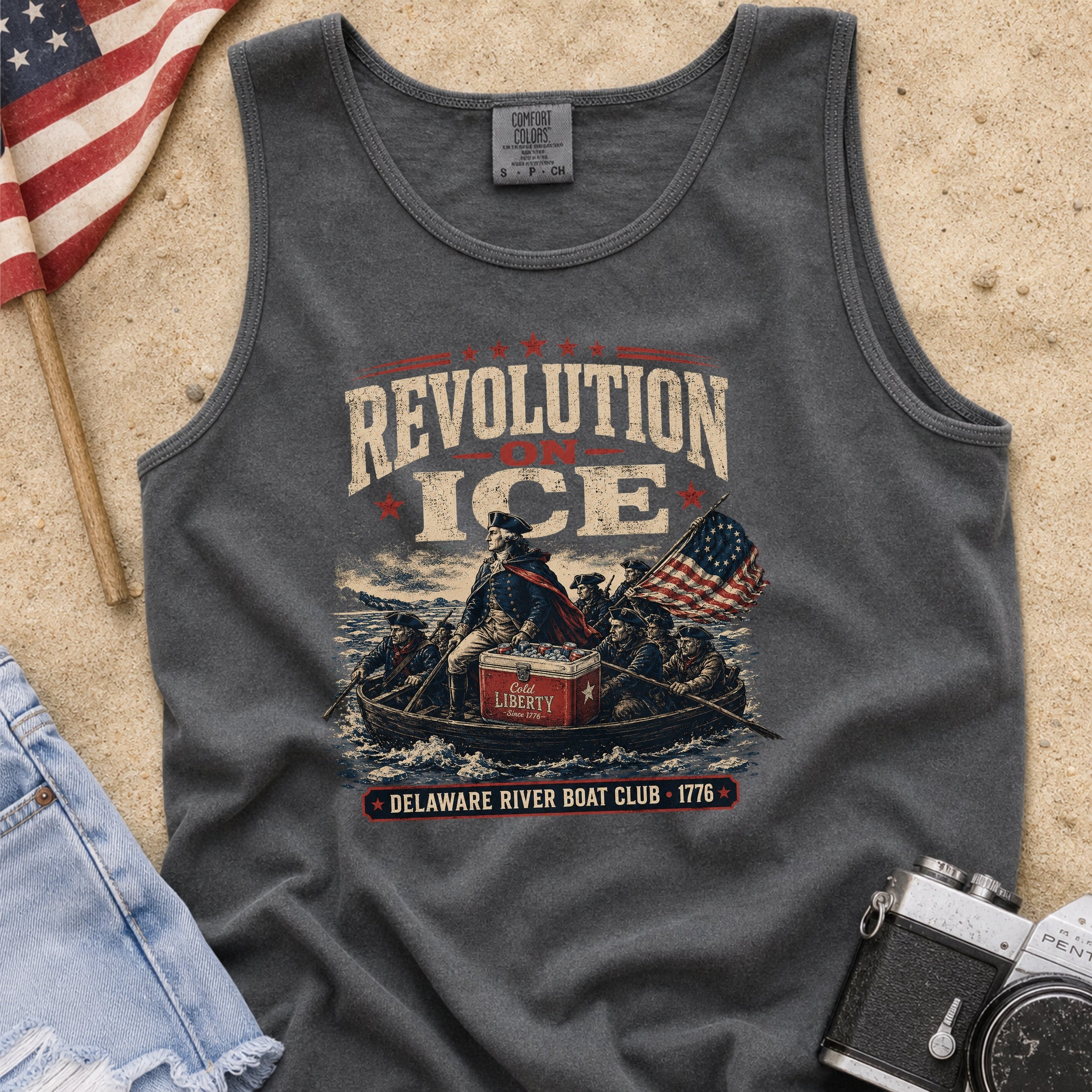 Revolution on Ice Boat Club Vintage America 250 Tank Top