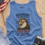 Business in the Front, Freedom in the Back America 250 Eagle Tank Top