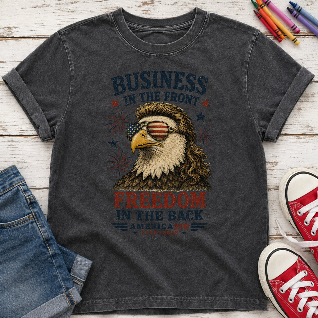 Business in the Front, Freedom in the Back America 250 Eagle Youth Tee