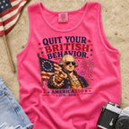 George Washington "Quit Your British Behavior" America 250 Patriotic Tank Top