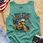George Washington "Quit Your British Behavior" America 250 Patriotic Tank Top