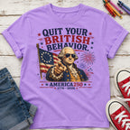 George Washington "Quit Your British Behavior" America 250 Patriotic Youth Tee