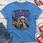 George Washington "Quit Your British Behavior" America 250 Patriotic Youth Tee